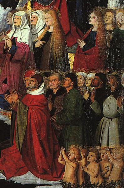 CHARONTON, Enguerrand The Coronation of the Virgin, detail: the crowd iyu Norge oil painting art